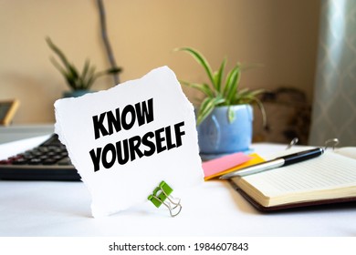Text sign showing Know yourself	