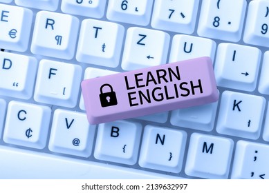 Text sign showing Learn English. Word for to train writing and speaking, focusing on the global language Creating New Programming Guidebook, Typing Program Source Codes
