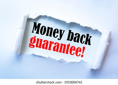 Text sign showing Money back guarantee