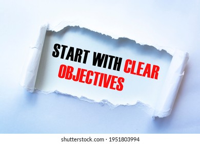 Text Sign Showing Start With Clear Objectives