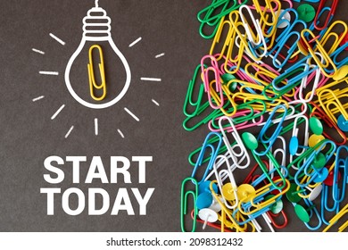 Text Sign Showing Start Today. Conceptual Photos Initiate Begin Right Now Inspirational Motivational PhraseMan Creating For Today On Notebook Hand Hold Holding Pen Wooden Background.