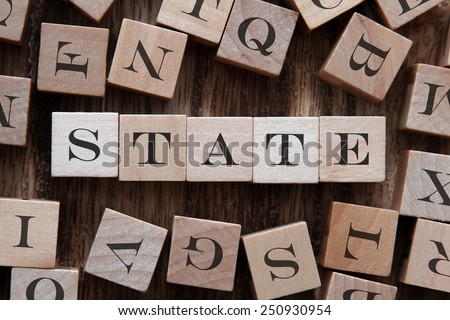 text of STATE on cubes