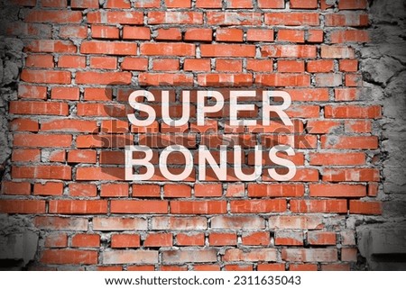 Text "Super Bonus" with bricks as background.