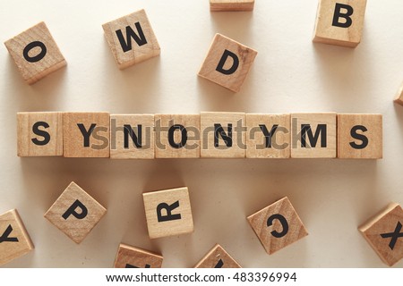 text of SYNONYMS on cubes