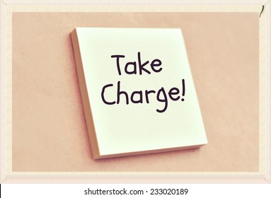 Text Take Charge On The Short Note Texture Background