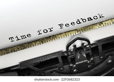 Text Time for Feedback typed on retro typewriter