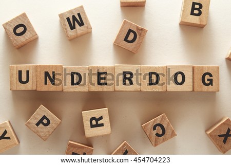 text of UNDERDOG on cubes

