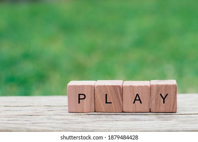 Text Written To Wooden Blocks, Word Play With Copy Space