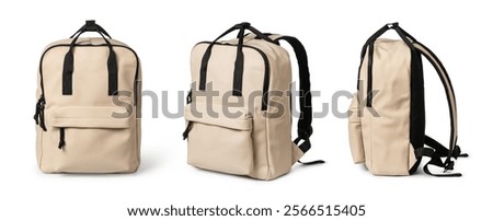 textile backpack isolated on white background