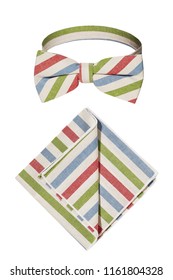 New Men/'s Pre-tied Bow tie /& two hankies set navy blue stroke stripes formal