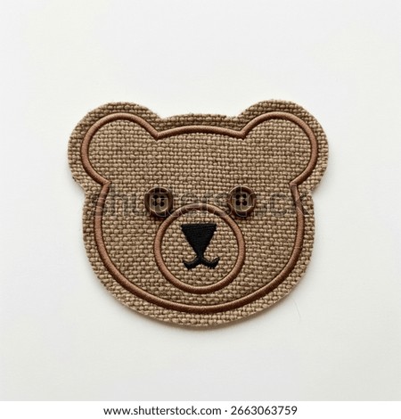 textile patch in the form of a bear on a white background