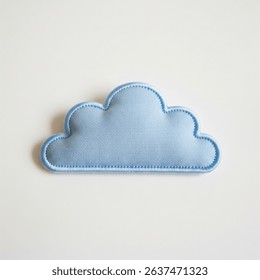 Textile patch in the form of a cloud on a white background