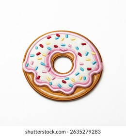 textile patch in the form of a donut on a white background