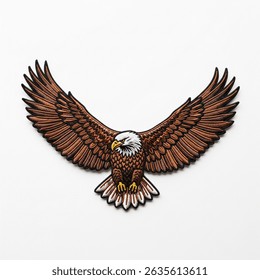 textile patch in the form of an eagle on a white background