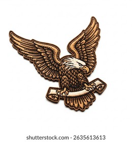 textile patch in the form of an eagle on a white background