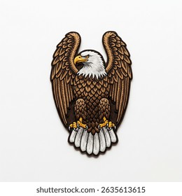 textile patch in the form of an eagle on a white background