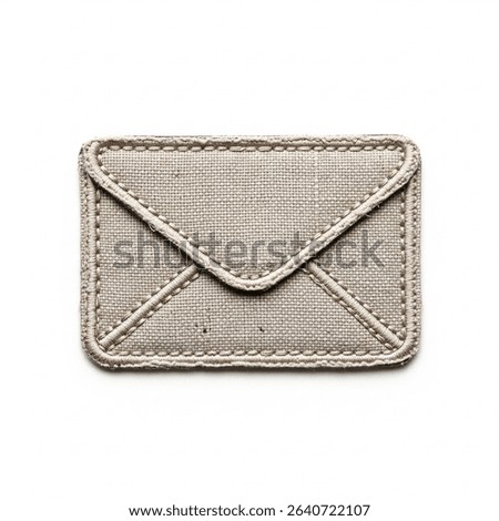 textile patch in the form of an envelope on a white background
