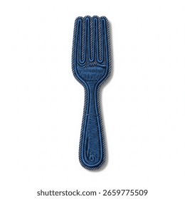 textile patch in the form of a fork on a white background