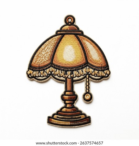 textile patch in the form of a lamp on a white background