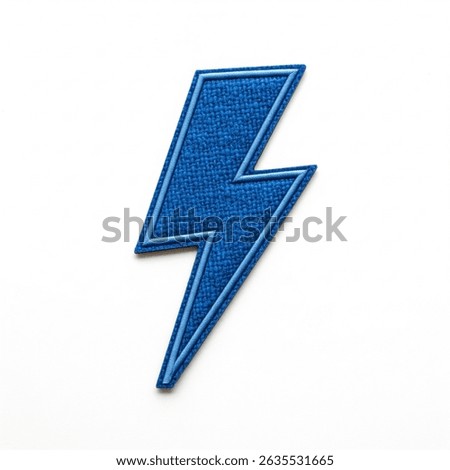 textile patch in the form of lightning on a white background