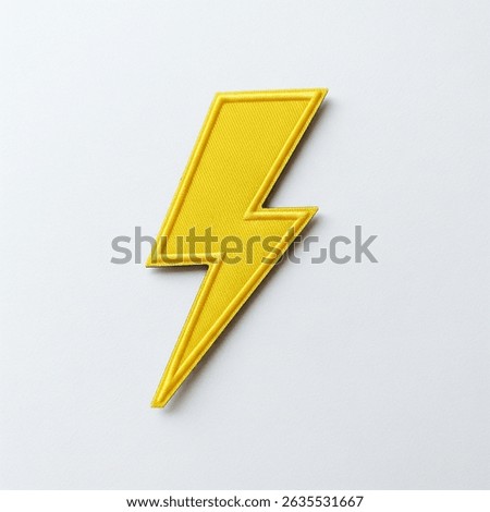 textile patch in the form of lightning on a white background
