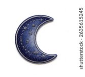 textile patch in the form of a moon on a white background