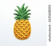 textile patch in the form of a pineapple on a white background