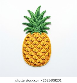 textile patch in the form of a pineapple on a white background