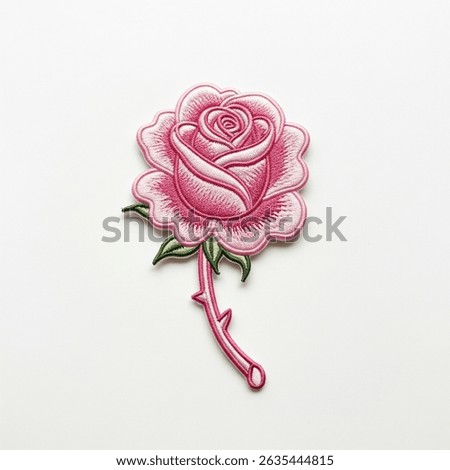 textile patch in the form of a rose on a white background