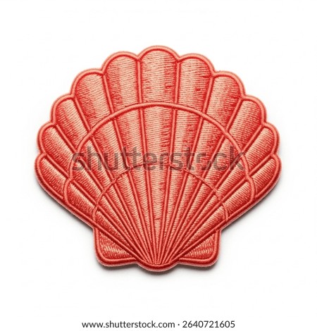 textile patch in the form of a shell on a white background
