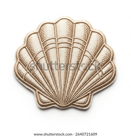 textile patch in the form of a shell on a white background