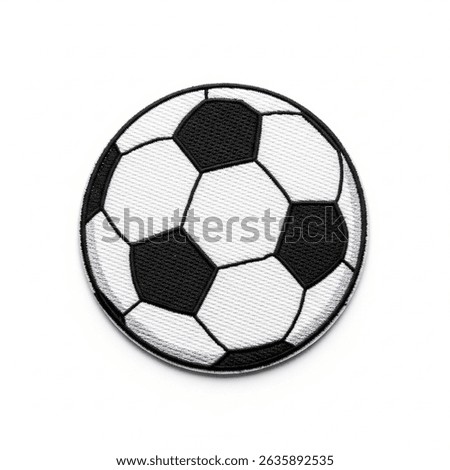 Textile patch in the form of a soccer ball on a white background