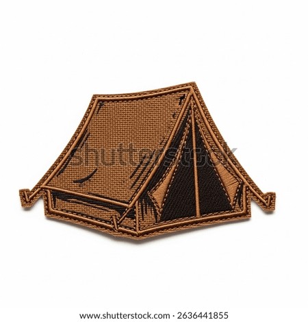 Textile patch in the form of a tent on a white background