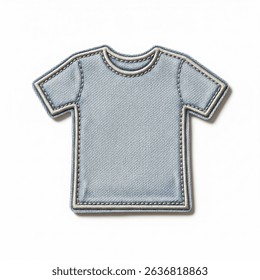 Textile patch in the form of a T-shirt on a white background