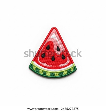 textile patch in the form of a watermelon on a white background