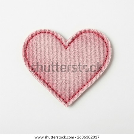 Textile patch in the shape of a heart on a white background