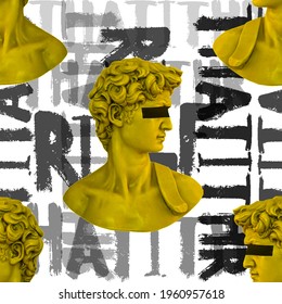 textile pattern based on David sculpture 
