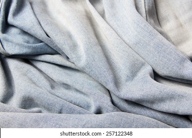 Texture Background - Close Up Of Wrinkled Blue Jeans Material