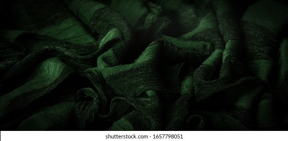 Texture, background, design, light transparent silk green fabric, Soft-touch material is available in a rainbow of colors to blend with the latest designs of your projects - Shutterstock ID 1657798051