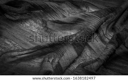 Texture, background, design, light transparent silk fabric in black and white, Soft-touch material is available in a rainbow of colors to blend with the latest developments of your projects
