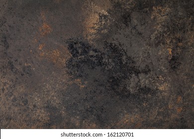Texture Background Of Grunge, Rusty Iron With Black Stains