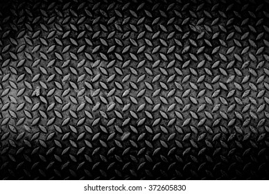 Texture Background Of Grungy Old Weathered  Metal Diamond Plate With Scratch And Dirty In Dark Tone