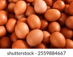 Texture and background of organic raw chicken eggs. Chicken eggs cover the frame.