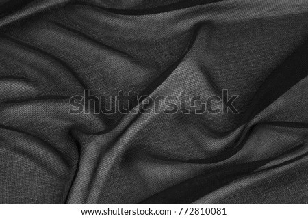Texture, background, pattern. Black transparent fabric. Black Mesh Fabric See Through Sheer Stretchy Goth Punk Scene Emo Trendy Sexy Fashion Transparent Cover Up Four way stretch