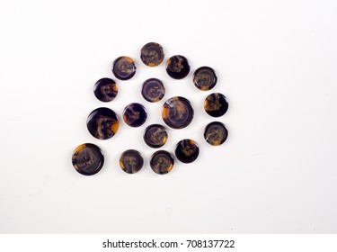 Texture, background, pattern. Buttons for clothes. This is a collection of vintage plastic buttons..  - Shutterstock ID 708137722