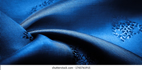 texture, background, pattern, pattern, chocolate, silk fabric, deep blue, glaucous, cerulean, small pattern, drawing, which is a combination of lines, colors, shadows. - Shutterstock ID 1743761915