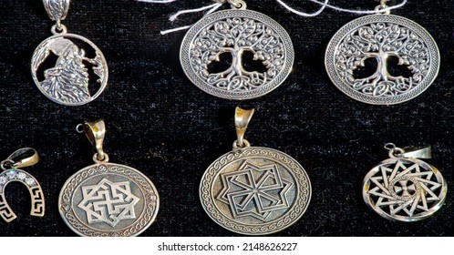 Texture, background, pattern, folk art, pendant in the styles of runes