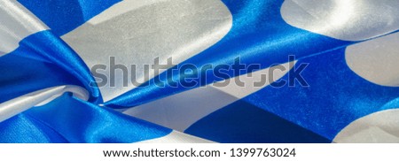 Texture background pattern, postcard, silk fabric in blue-white ovals