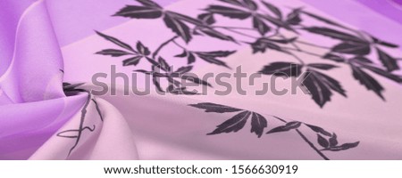 Texture, background, pattern, postcard, silk fabric, blue, lilac glaucous tones, black patterns with print, floral pattern, exquisite fabric will make your project the best