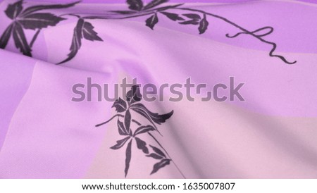 Texture, background, pattern, postcard, silk fabric, blue, lilac glaucous tones, black patterns with print, floral pattern, exquisite fabric will make your project the best
